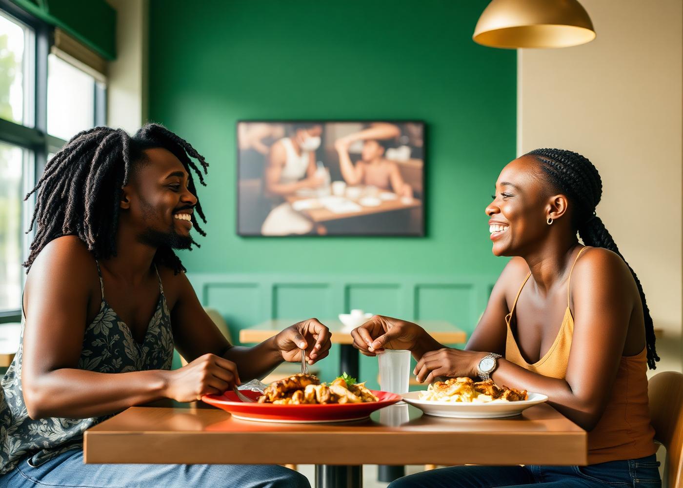 Friends sharing a Kuku Kulture meal together